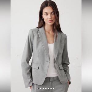 Banana Republic Heather Grey Stretch Twill Blazer
